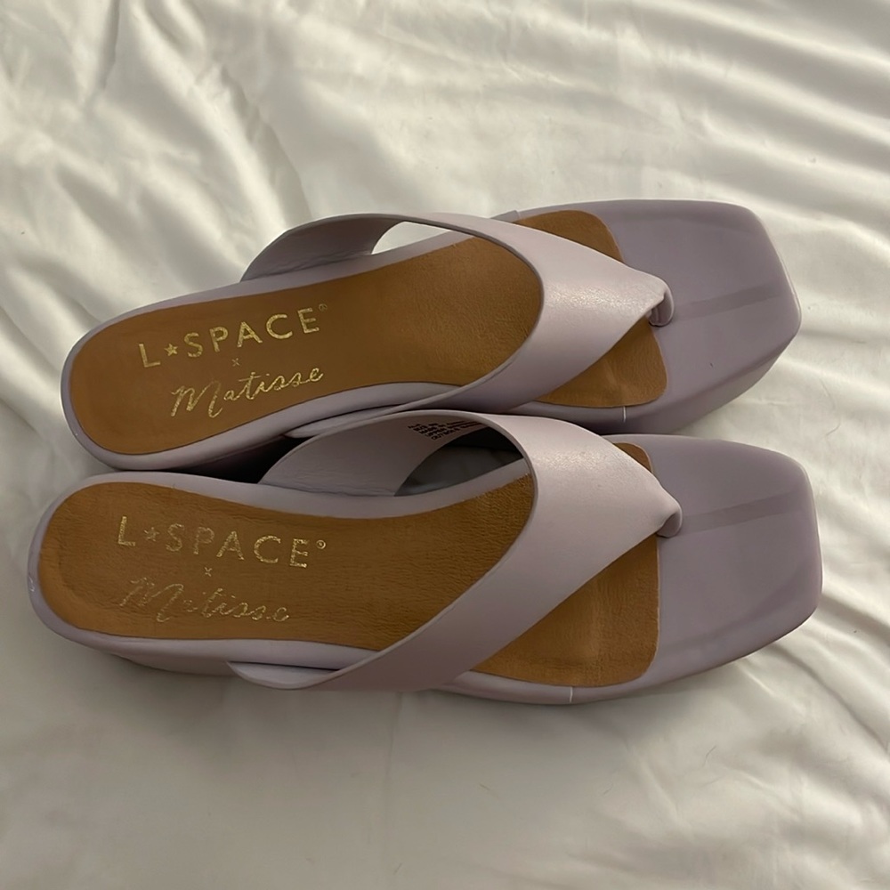 WORN ONCE purple platform sandals